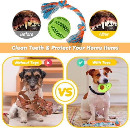 25 Pack Luxury Dog Chew Toys for Puppy, Dog Toys with Ropes, Treat Ball and Squeaky Puppy Toys for Teething Small Dogs